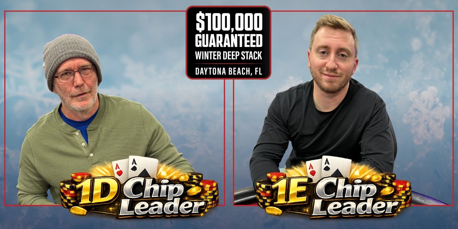 Poker tournament chip leader announcement