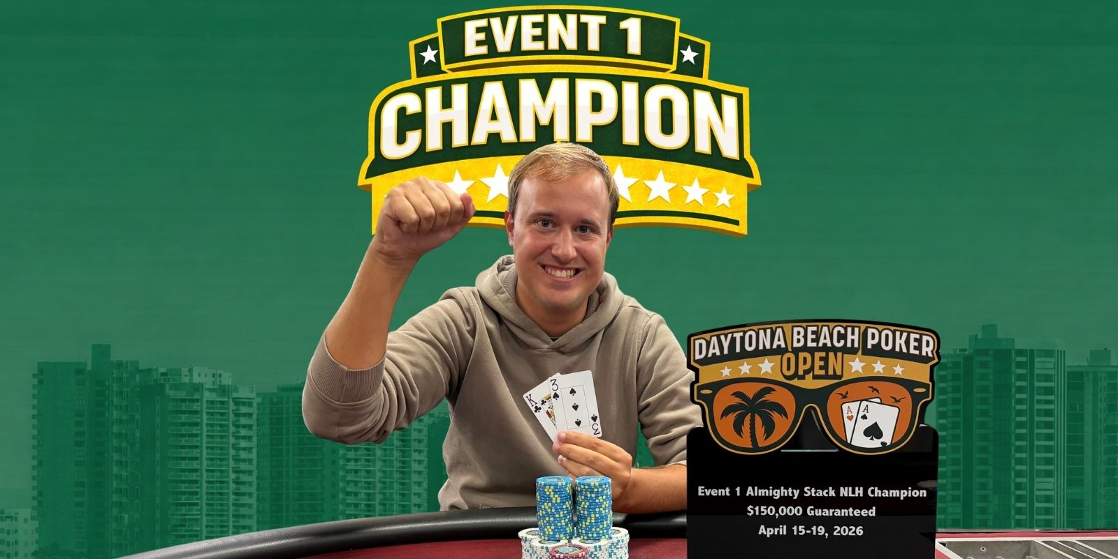 Blake Ellinghaus Wins Event 1: Almighty Stack at the Daytona Beach Poker Open