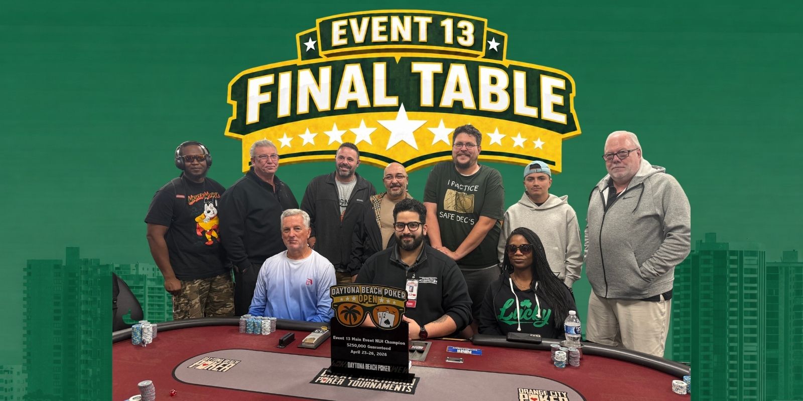 Poker players at final table event