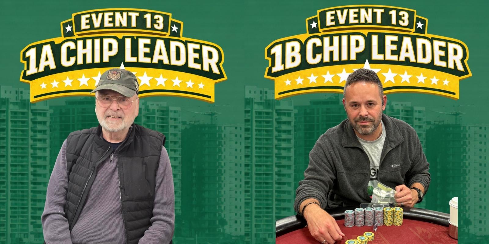 Two chip leaders at poker event