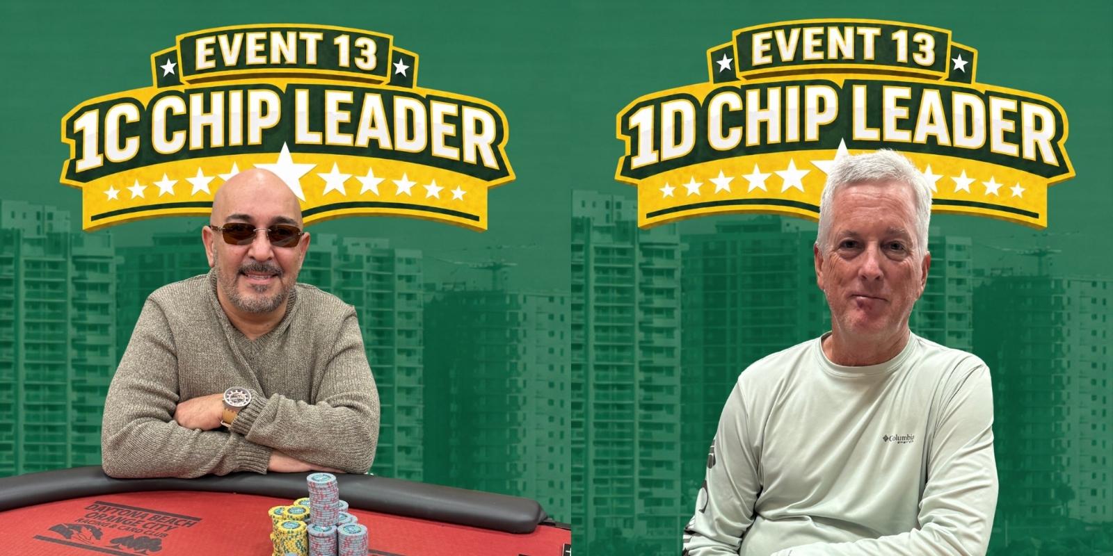 Two chip leaders at poker event