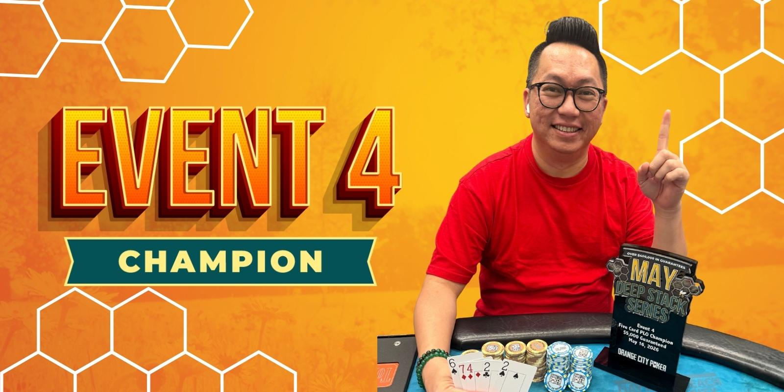 Event 4: Hoang Tran Wins Five Card PLO High Only