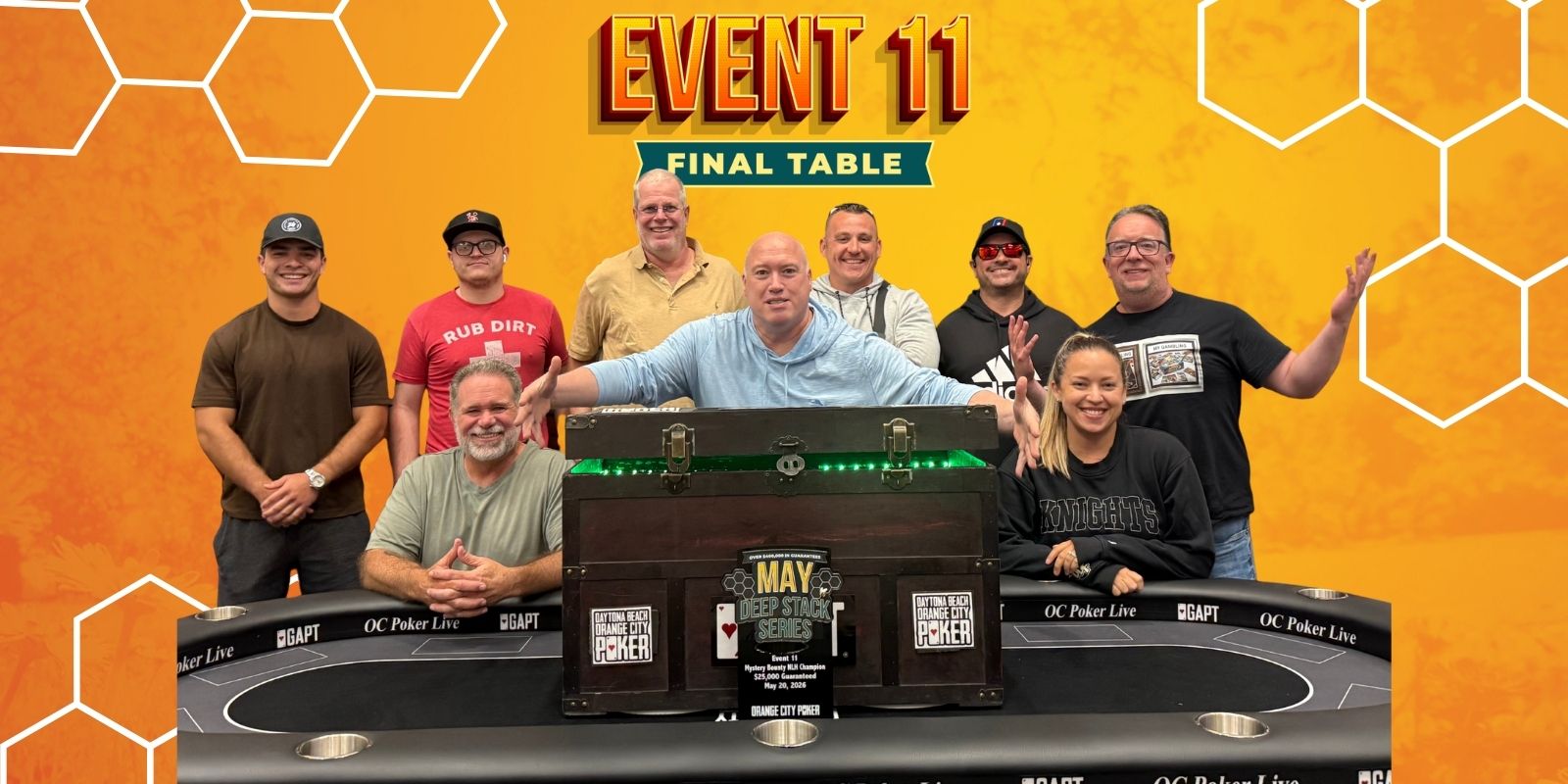 Poker tournament final table participants