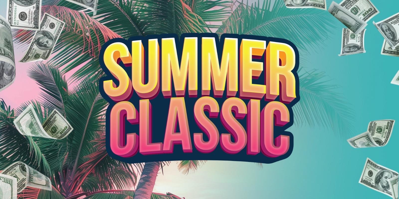 Colorful summer event with money