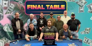 Group of poker players at tournament